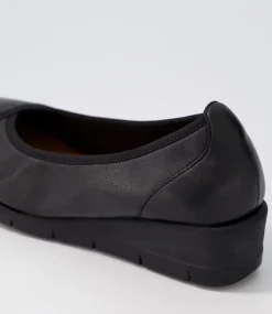 Women SUPERSOFT Comfort|Wedges-Mexxi Black Leather Wedges