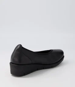 Women SUPERSOFT Comfort|Wedges-Mexxi Black Leather Wedges