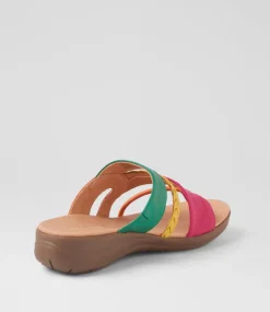 Women SUPERSOFT Comfort|Slides-Mia2 Bright Multi Leather Slides