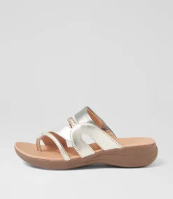 Women SUPERSOFT Comfort|Slides-Mia2 Metallic Multi Leather Slides
