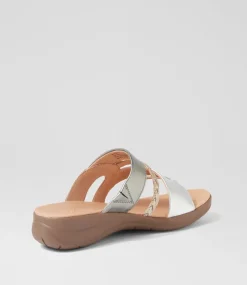 Women SUPERSOFT Comfort|Slides-Mia2 Metallic Multi Leather Slides