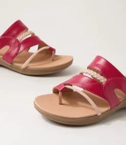 Women SUPERSOFT Comfort|Slides-Mia2 Ruby Blush Leather Slides