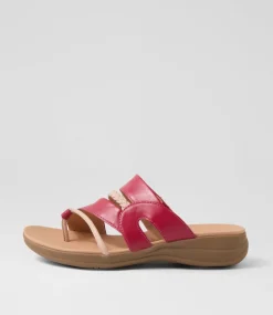 Women SUPERSOFT Comfort|Slides-Mia2 Ruby Blush Leather Slides