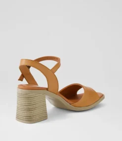 Women DIANA FERRARI Heels|Sandals-Micente Tan Leather Sandals