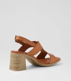 Women DIANA FERRARI Heels|Sandals-Midan Tan Leather Sandals
