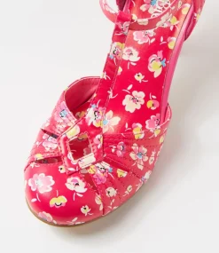 Women I LOVE BILLY Heels-Mildan Fuchsia Floral Heels