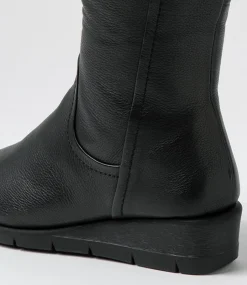 Women SUPERSOFT Boots|Comfort-Millan Black Leather Calf Boots