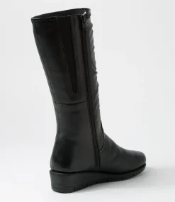 Women SUPERSOFT Boots|Comfort-Millan Black Leather Calf Boots
