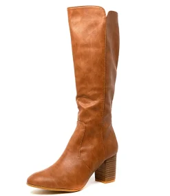 Women I LOVE BILLY Boots-MILLEE TAN SMOOTH