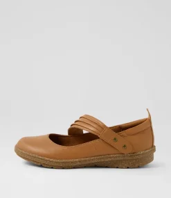 Women COLORADO Comfort|Mary Janes-Milly Tan Leather Flat Shoes