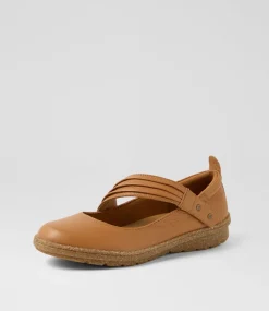 Women COLORADO Comfort|Mary Janes-Milly Tan Leather Flat Shoes