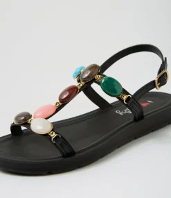 Women I LOVE BILLY Flats|Sandals-Miriami Black Sandals