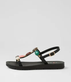 Women I LOVE BILLY Flats|Sandals-Miriami Black Sandals