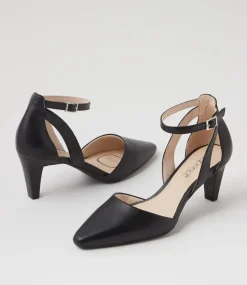 Women SUPERSOFT Dress|Comfort-Miriams Black Leather Heels