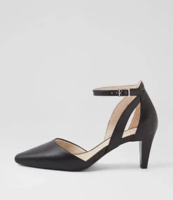 Women SUPERSOFT Dress|Comfort-Miriams Black Leather Heels