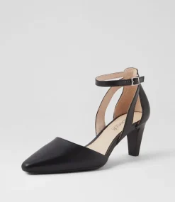 Women SUPERSOFT Dress|Comfort-Miriams Black Leather Heels