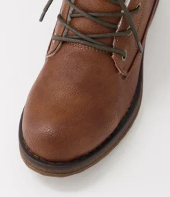 Women I LOVE BILLY Boots-Miskeen Tan Lace Up Boots