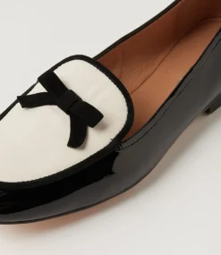 Women TOP END Loafers|Flats-Mojas Black Ivory Patent Multi Loafers