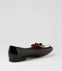 Women TOP END Loafers|Flats-Mojas Black Ivory Patent Multi Loafers
