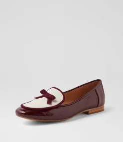 Women TOP END Flats|Loafers-Mojas Wine Ivory Patent Multi Loafers