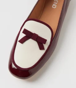 Women TOP END Flats|Loafers-Mojas Wine Ivory Patent Multi Loafers