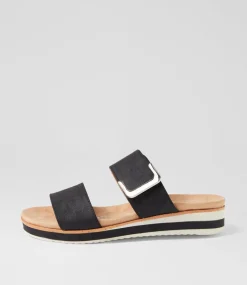 Women I LOVE BILLY Flats|Sandals-Molka Black Sandals
