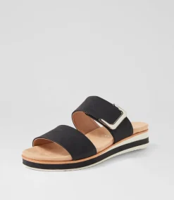 Women I LOVE BILLY Flats|Sandals-Molka Black Sandals