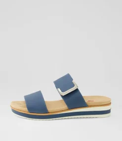 Women I LOVE BILLY Flats|Sandals-Molka Dark Blue Sandals