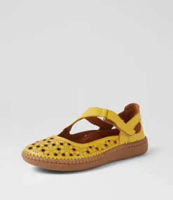 Women COLORADO Comfort|Flats-Molly Yellow Leather Ballet Flats