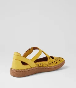 Women COLORADO Comfort|Flats-Molly Yellow Leather Ballet Flats