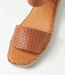 Women DIANA FERRARI Flats|Sandals-Mona Tan Leather Sandals