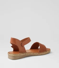 Women DIANA FERRARI Flats|Sandals-Mona Tan Leather Sandals