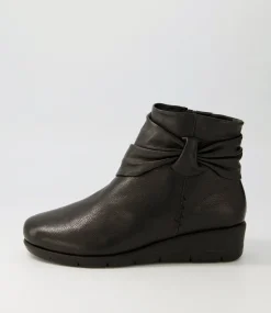 Women SUPERSOFT Boots|Wedges-MONET BLACK LEATHER