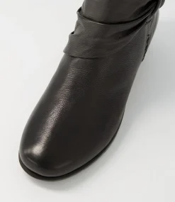 Women SUPERSOFT Boots|Wedges-MONET BLACK LEATHER