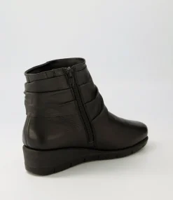 Women SUPERSOFT Boots|Wedges-MONET BLACK LEATHER