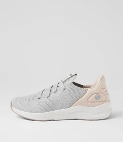 Women SUPERSOFT Comfort|Sneakers-Movei Light Grey Pink Leather Sneakers
