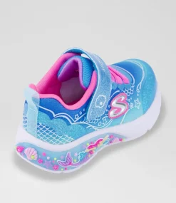 SKECHERS Sport School Shoes-My Dreamers Lilmermaid Toddler Purple Shimmer Fabric Sneakers