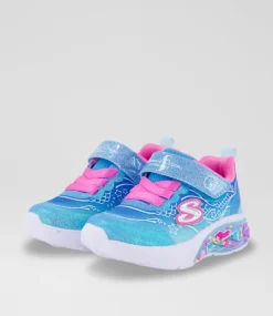 SKECHERS Sport School Shoes-My Dreamers Lilmermaid Toddler Purple Shimmer Fabric Sneakers