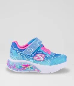SKECHERS Sport School Shoes-My Dreamers Lilmermaid Toddler Purple Shimmer Fabric Sneakers