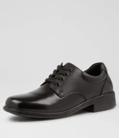 LYNX Senior School Shoes-MYLIE SNR E BLACK LEATHER