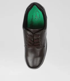 LYNX Senior School Shoes-MYLIE SNR E BROWN LEATHER