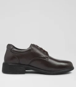 LYNX Senior School Shoes-MYLIE SNR E BROWN LEATHER