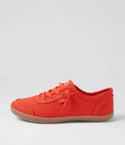 Women I LOVE BILLY Sneakers-Mynka Burnt Orange Gum Canvas Lace Ups Sneakers