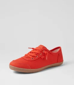 Women I LOVE BILLY Sneakers-Mynka Burnt Orange Gum Canvas Lace Ups Sneakers