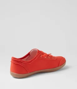 Women I LOVE BILLY Sneakers-Mynka Burnt Orange Gum Canvas Lace Ups Sneakers