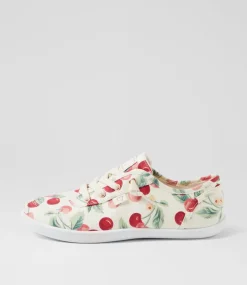 Women I LOVE BILLY Sneakers-Mynka Cherry Print Canvas Sneakers