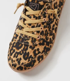 Women I LOVE BILLY Sneakers-Mynka Leopard Gum Canvas Lace Ups Sneakers