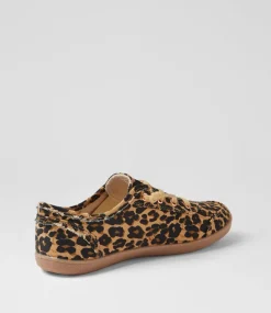 Women I LOVE BILLY Sneakers-Mynka Leopard Gum Canvas Lace Ups Sneakers