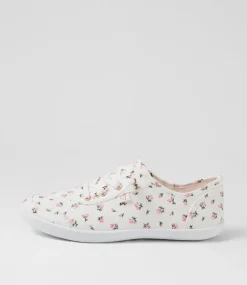 Women I LOVE BILLY Sneakers-Mynka Mini Floral Canvas Lace Ups Sneakers