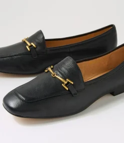 Women TOP END Flats|Loafers-Myrah Black Leather Loafers